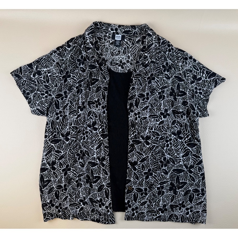 Boho Floral Layered Shirt Built-in Tank 22/24 Studio 1940